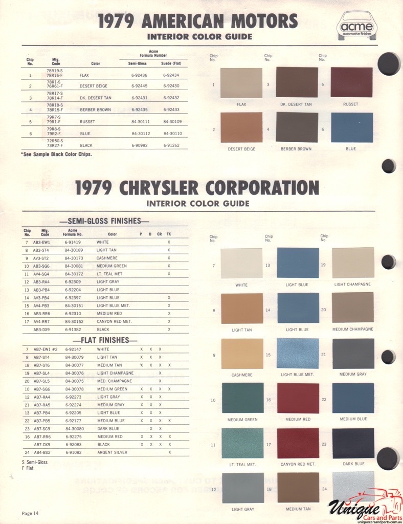 1979 Chrysler Paint Charts Acme 2